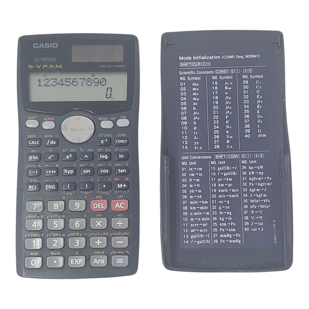 Casio fx-991MS Scientific Calculator S-V.P.A.M Two Way Power Solar Tested